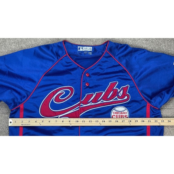 True Fan MLB Genuine‎ Merchandise Embroidered Chicago Cubs Baseball Jersey Large - Picture 12 of 14